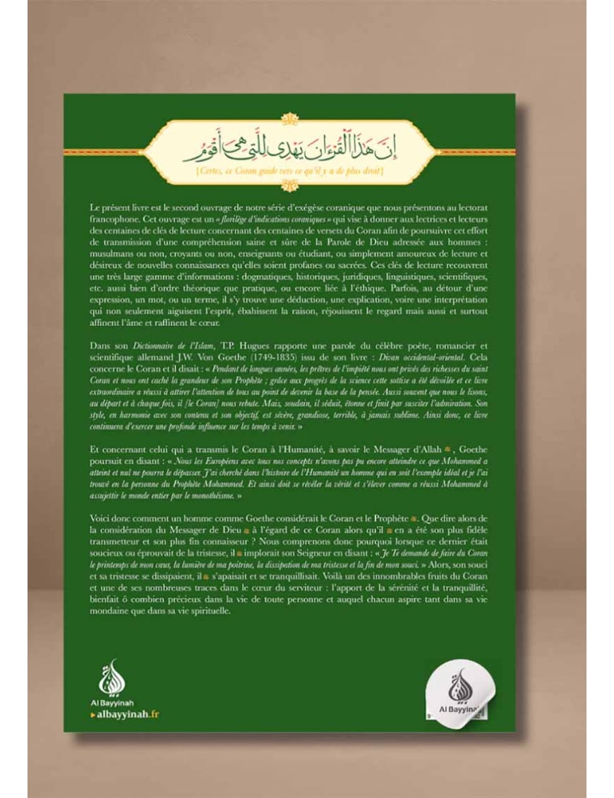 Florilège d’indications coraniques : plus de 1600 clés de lecture significatives - Cheikh as-Sa'di - Al Bayyinah Ribât Livre > Islam > Biographie 9782956444091 Librairie Musulmane Al-imen