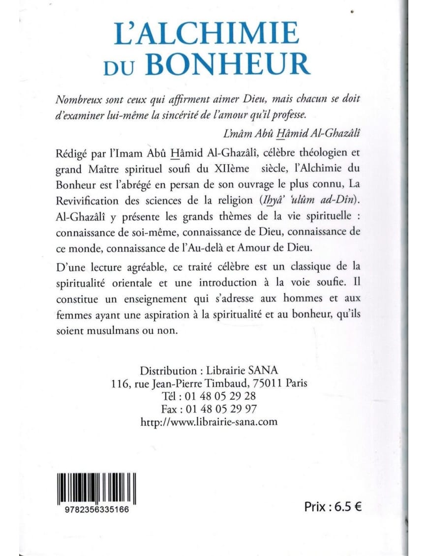 L'Alchimie du Bonheur - Abû Hamid Al-Ghazâlî - Sana
