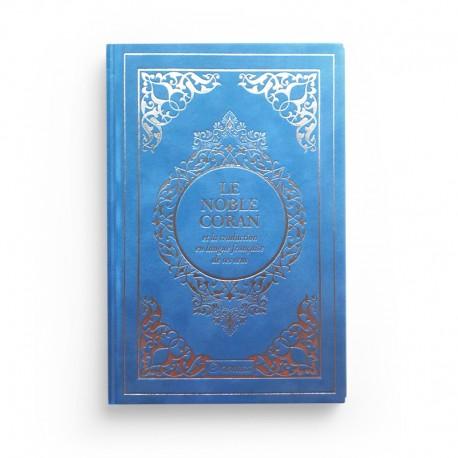 Le Noble Coran et la traduction en langue française de ses sens - couverture cartonnée en daim couleur bleu ciel Orientica Coran 9782356352439 Librairie Musulmane Al-imen