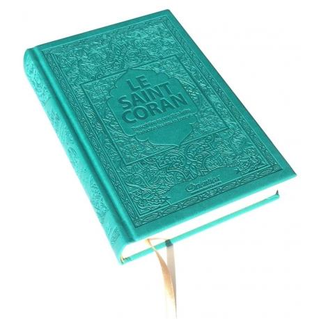 Le Saint Coran - Arabe / Français / Phonétique - Couverture en daim vert-bleu Orientica Coran / Qur'an > Arabe Français Phonétique 5430000361903 Librairie Musulmane Al-imen