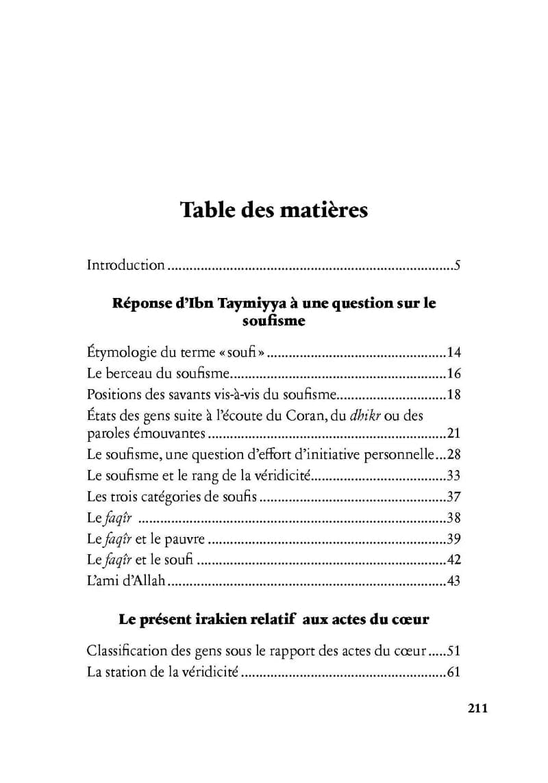 Livre Les Voies Du Cheminement Spirituel Par Ibn Taymiyyah de Ibn Taymiyyah