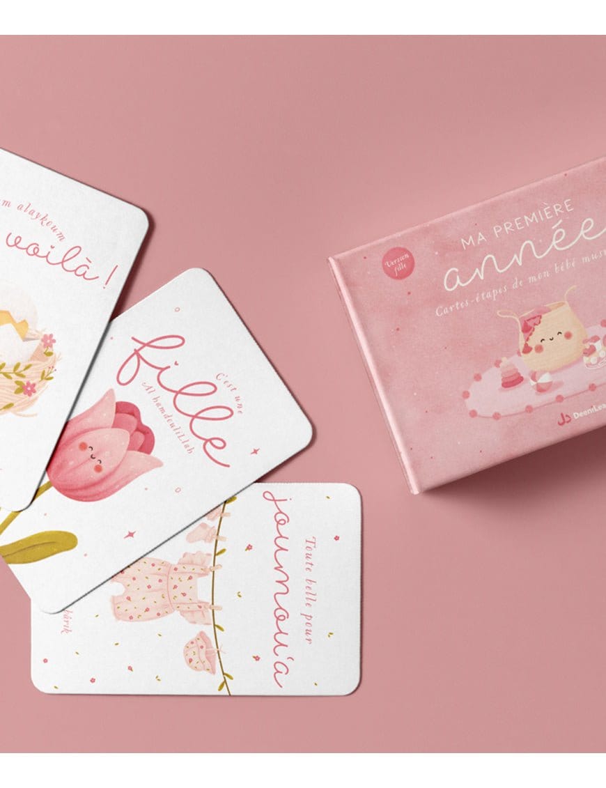 Ma première année : Cartes-étapes de mon bébé musulman (Version fille Rose) - Dès 3 ans - DeeniLearn DeeniLearn Jeu Islam 9782931241196 Librairie Musulmane Al-imen
