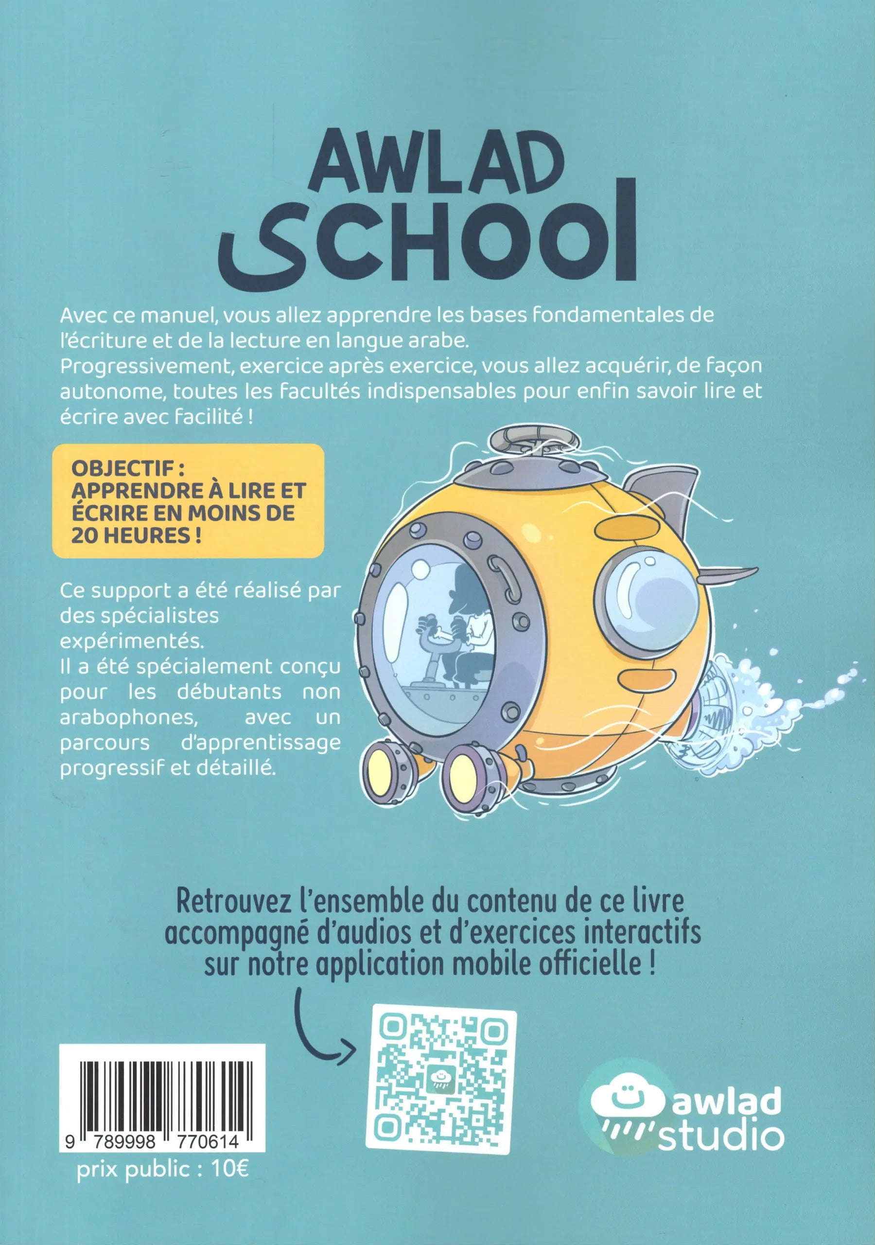 Verso - Awlad School – Apprendre à lire et écrire l’arabe - Éditions BDouin