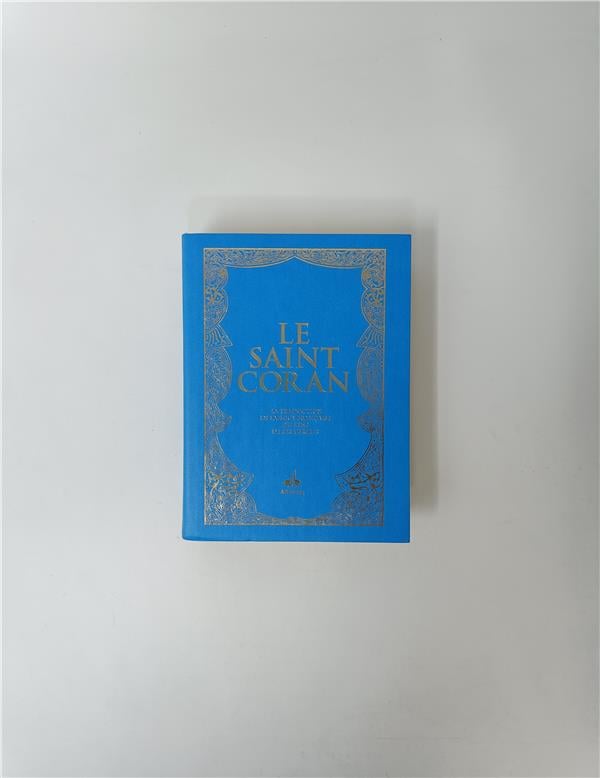 Le Saint Coran et la traduction en langue française du sens de ses versets (Poche) (Pages avec Tranche Dorée) Bleu Ciel - Al Bouraq