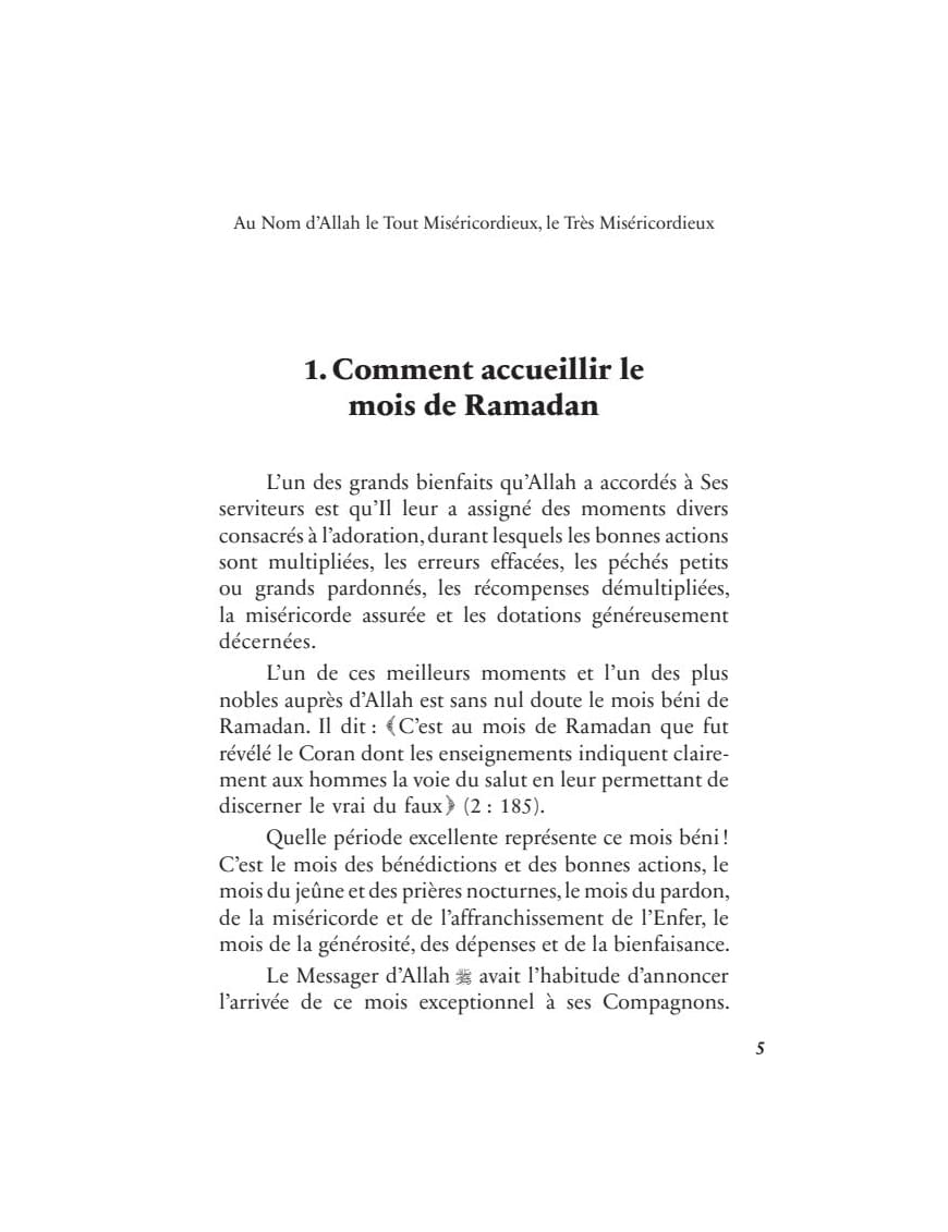 Comment accueillir le mois de Ramadan - Cheikh ‘Abd al-Razzâq al-Badr - Al Bayyinah Al-Bayyinah Livre > Islam 9782385551032 Librairie Musulmane Al-imen