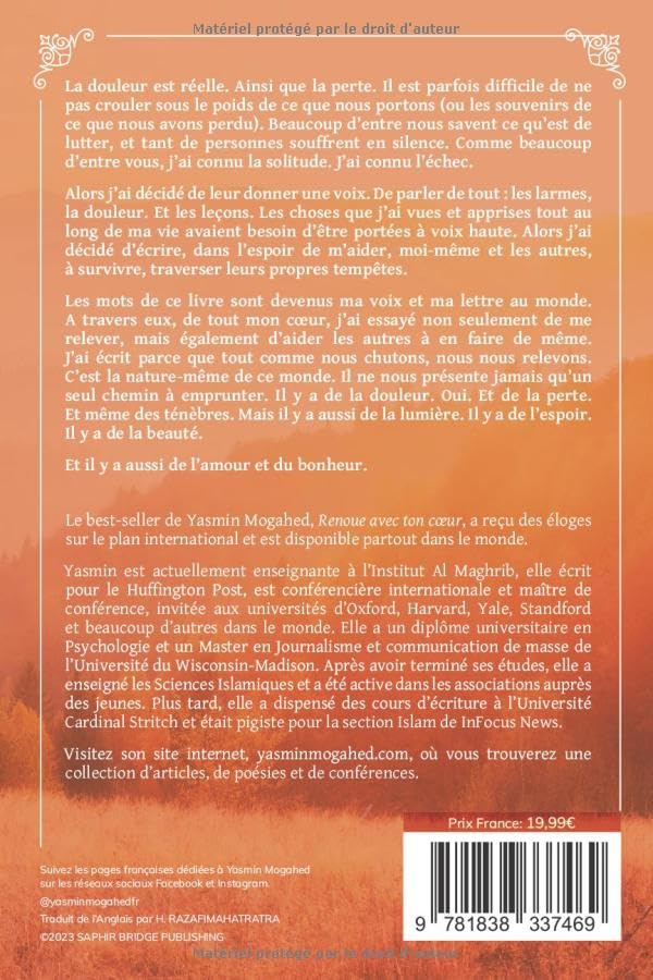De l'Amour et du Bonheur: Un recueil de réflexions personnelles, de pensées et de citations de Yasmin Mogahed Al-imen Livre > Islam 9781838337469 Librairie Musulmane Al-imen