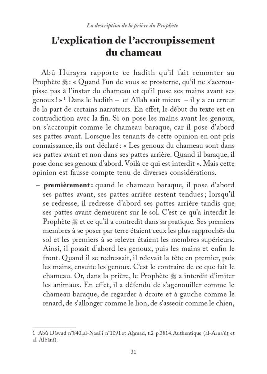 La Description des Prières du Prophète par Ibn Qayyim al-Jawziyya Al-Hadîth Livre > Islam 9782875453891 Librairie Musulmane Al-imen