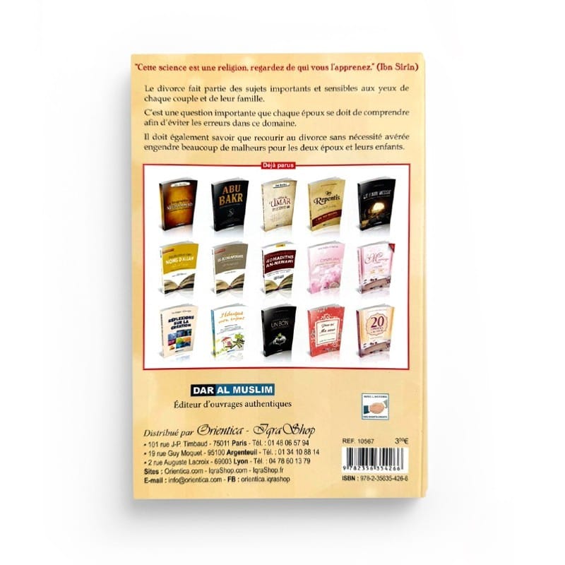 Le divorce, ses causes et ses remèdes - Khalid Chayi' (Souple) - Dar Al Muslim Dar Al-Muslim Livres > Islam > Hadith 9782356354266 Librairie Musulmane Al-imen