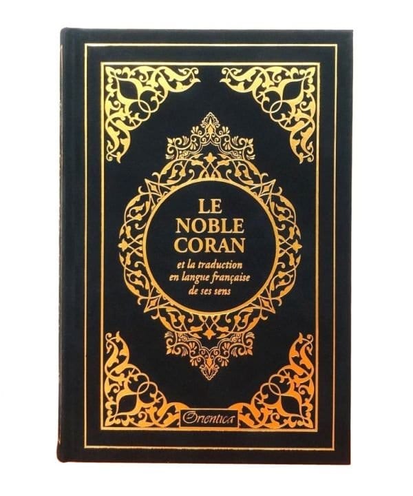 Le Noble Coran noir doré et la traduction en langue française de ses sens - couverture cartonnée en daim Orientica Livre > Islam 9782356359025 Librairie Musulmane Al-imen