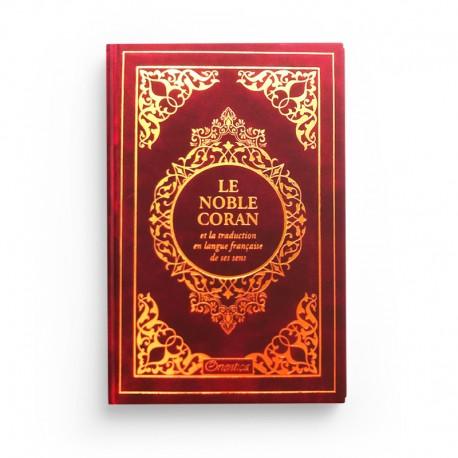 Le Noble Coran rouge doré et la traduction en langue française de ses sens - couverture cartonnée en daim Orientica Coran 5430000288224 Librairie Musulmane Al-imen