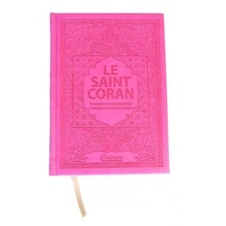 Le Saint Coran - Arabe / Français / Phonétique - Couverture daim rose Orientica Coran / Qur'an > Arabe Français Phonétique 5430000361842 Librairie Musulmane Al-imen