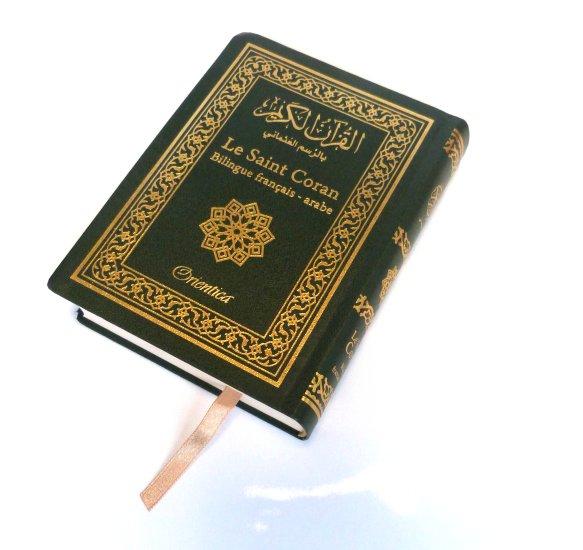 Le Saint Coran Bilingue français/arabe de poche (Couverture simili-cuir flexible vert-foncé) - Orientica Orientica Coran 5430000214711 Librairie Musulmane Al-imen
