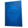 Le Saint Coran Bleu - Couverture Daim - Pages Arc - En - Ciel - Français - Arabe - Phonétique - Maison Ennour Al - imen