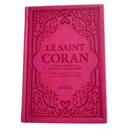 Le Saint Coran Rose - Couverture Daim - Pages Arc-En-Ciel - Français-Arabe-Phonétique - Maison Ennour Maison d'Ennour Coran / Qur'an > Arabe Français Phonétique Librairie Musulmane Al-imen