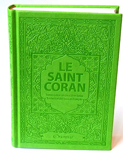 Le Saint Coran - Transcription (phonétique) en caractères latins et Traduction des sens en français - Edition de luxe (Couverture Cuir Vert clair) Orientica Coran / Qur'an > Arabe Français Phonétique 5430000361965 Librairie Musulmane Al-imen
