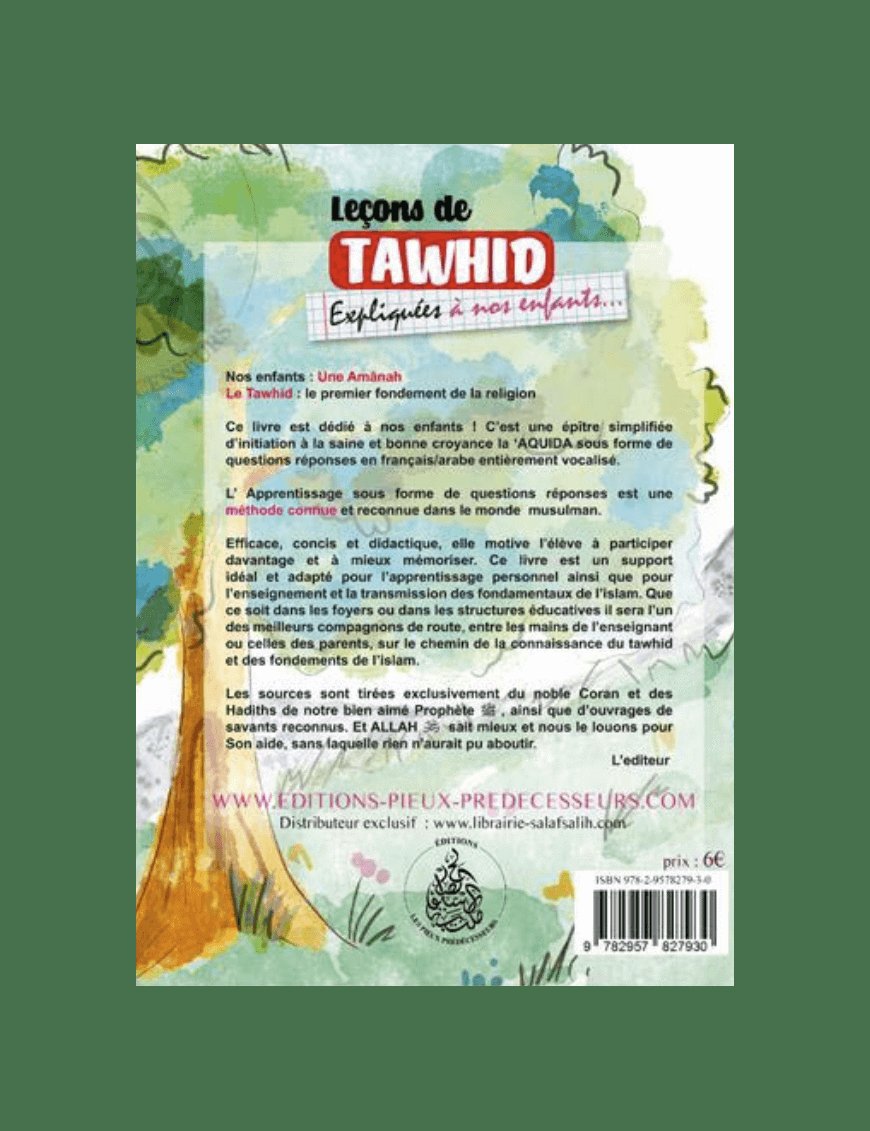 Leçons de tawhid expliquées à nos enfants – version garçon - Éditions Pieux Prédécesseurs - Pieux Prédécesseurs Pieux Prédécesseurs Livre Islam Tawhid Enfant 9782957827930 Librairie Musulmane Al-imen