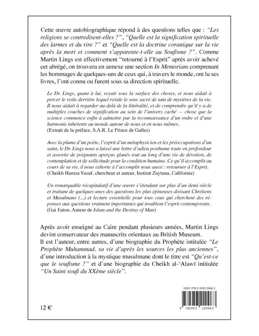 Retour à l'esprit - questions et réponses - Martin Lings - Tasnim - Éditions Tasnîm