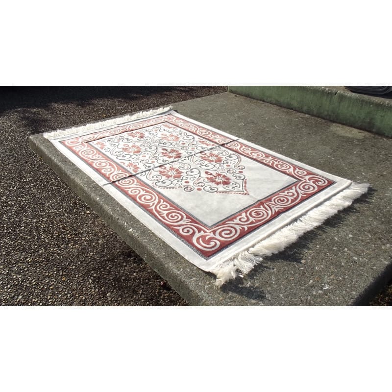Tapis de Prière - Fond Sable - Motif fleurs - couleur Rose Saumon Sana Tapis de prière > Velours 3700495403627 Librairie Musulmane Al-imen