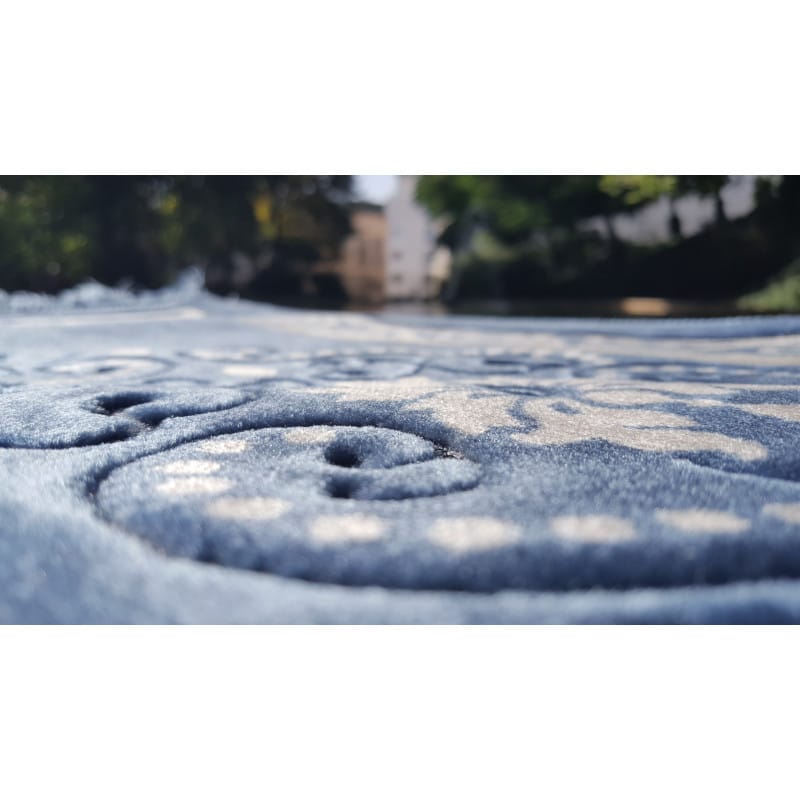 Tapis de Prière - motif fleurs - Fond Bleu ardoise Sana Tapis de prière > Velours 3700495404617 Librairie Musulmane Al-imen