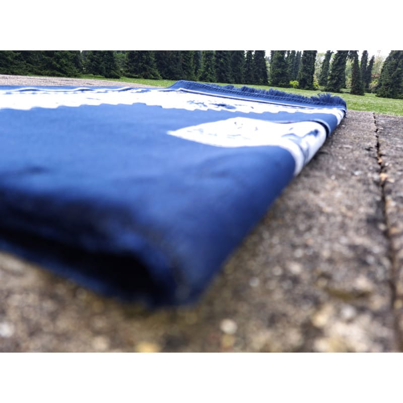 Tapis KAABA - Motif BLANC Fond BLEU MARINE Sana Tapis de prière > Velours 3701633101252 Librairie Musulmane Al-imen